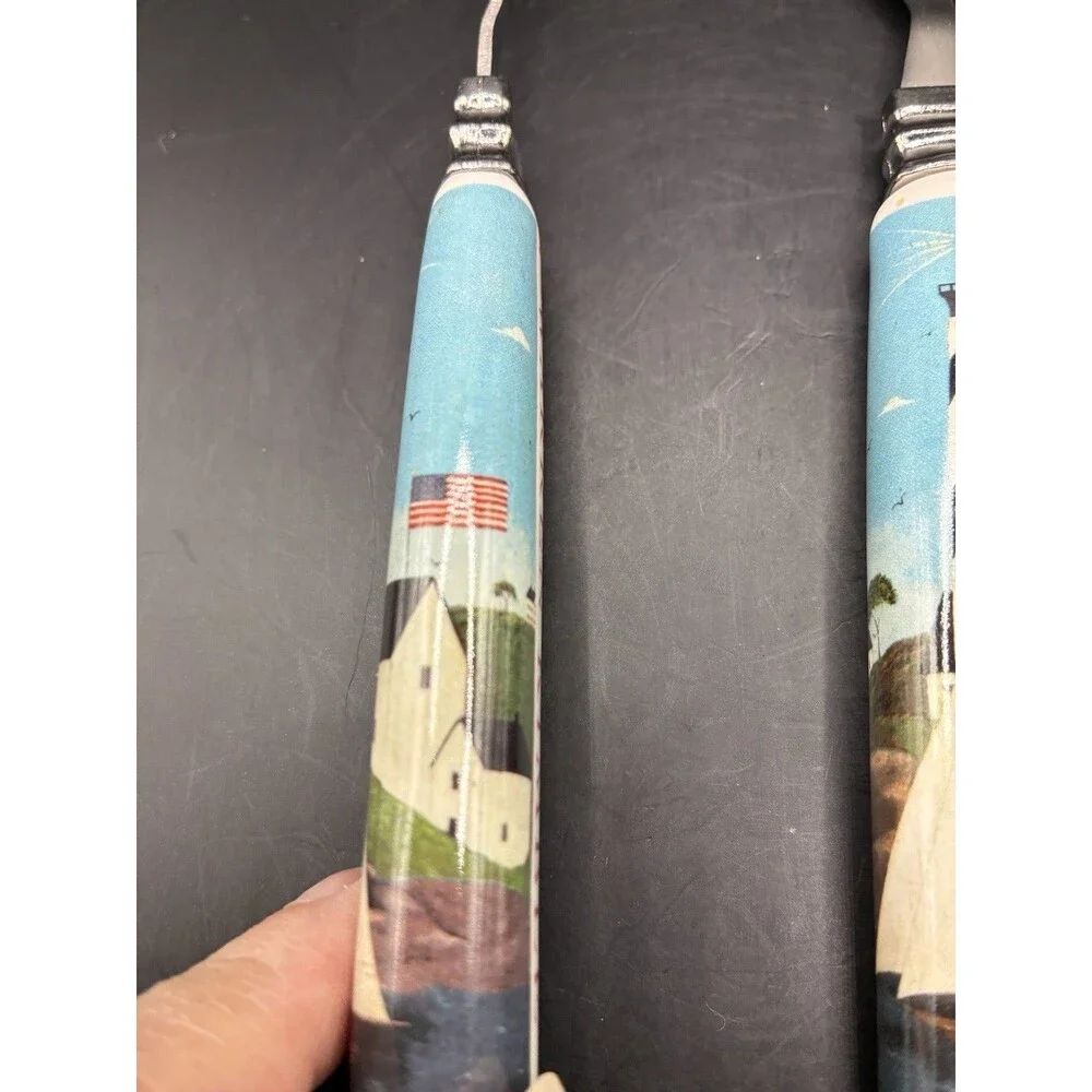 Lighthouse/Sailboat Ceramic Spreader Knives by Warren Kimble Coastal Breeze 2